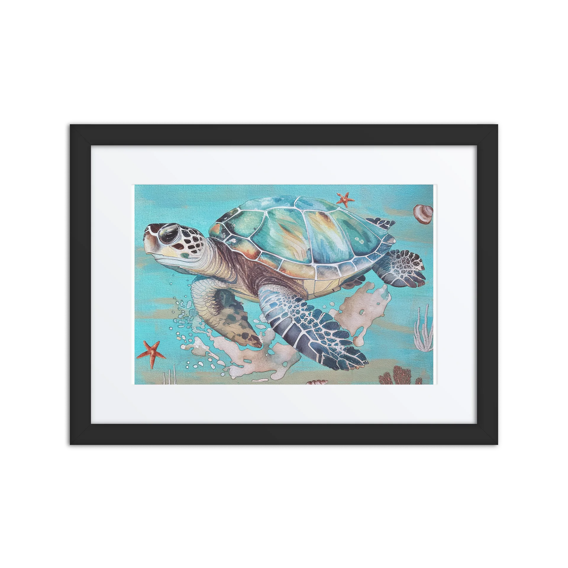 Underwater Sea Turtle Framed Poster product image (2)