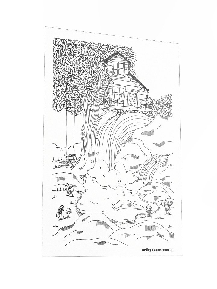 Color Your Own Art: Treehouse Waterfall product image (2)