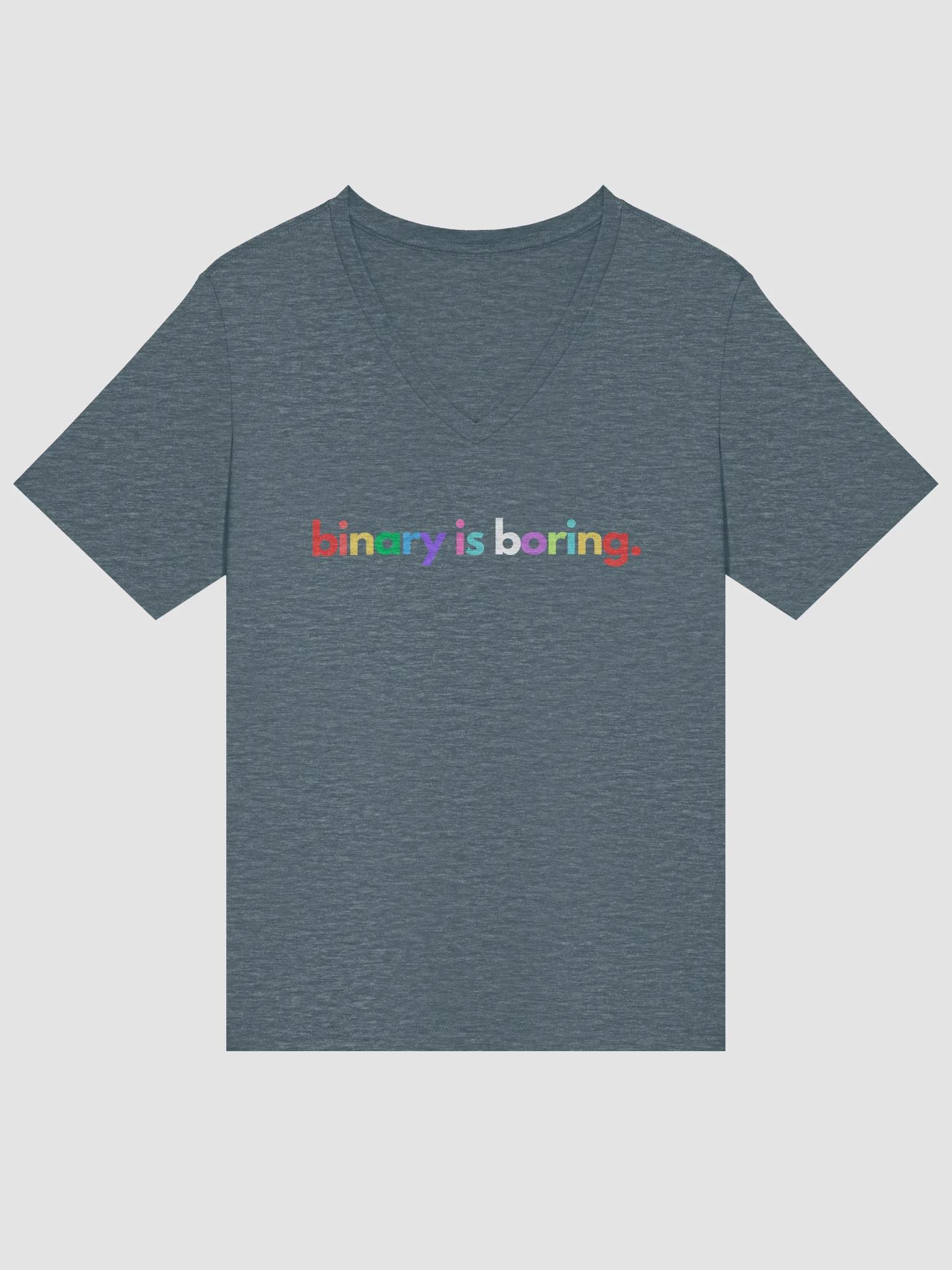 Binary Is Boring (Rainbow) V-Neck tee product image (12)