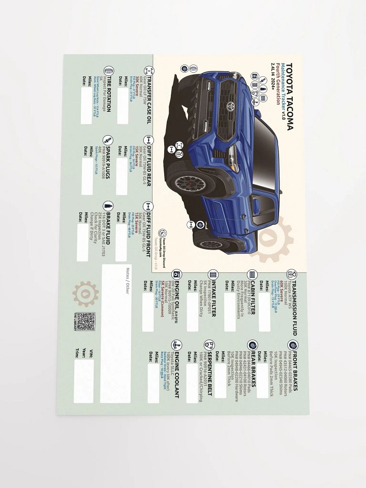 4TH GEN MAINTENANCE TRACKER V1.0 - Blue product image (2)