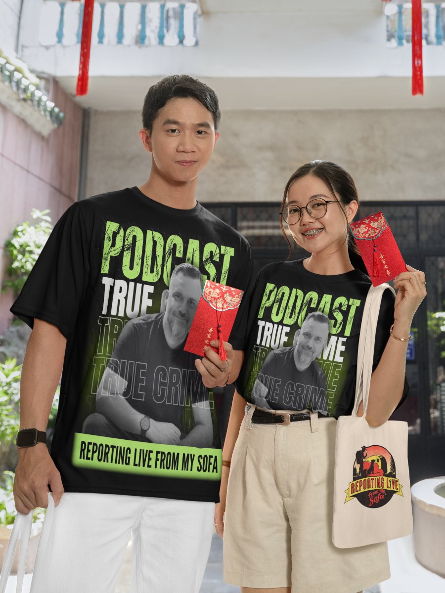 Reporting Live From My Sofa Podcast Portrait T-shirt product image (9)