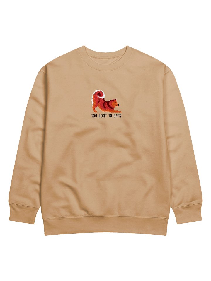 Too Legit to Spitz Sweatshirt (Embroidered) of a Finnish Spitz(Red) product image (4)