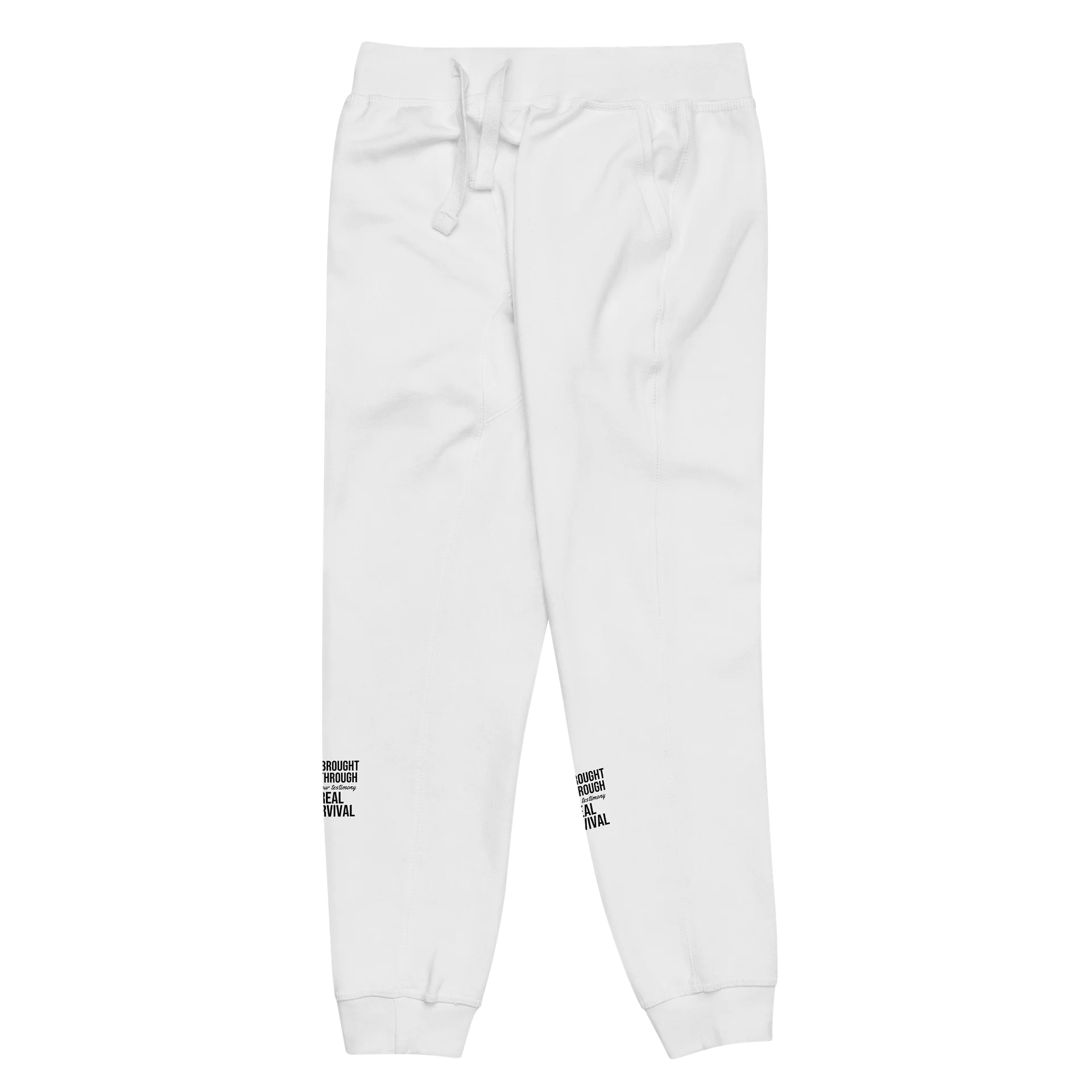 God Brought Me Through “Real Survival” White Joggers | GBMT Signature Edition product image (3)