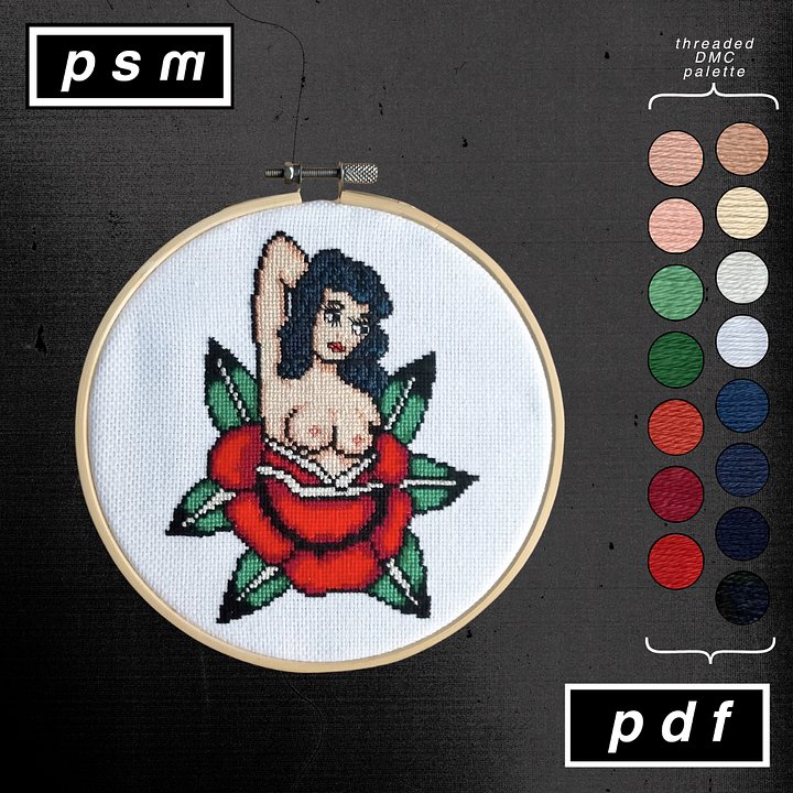 Bert Grimm Pin Up Girl in a Rose Pattern product image (1)