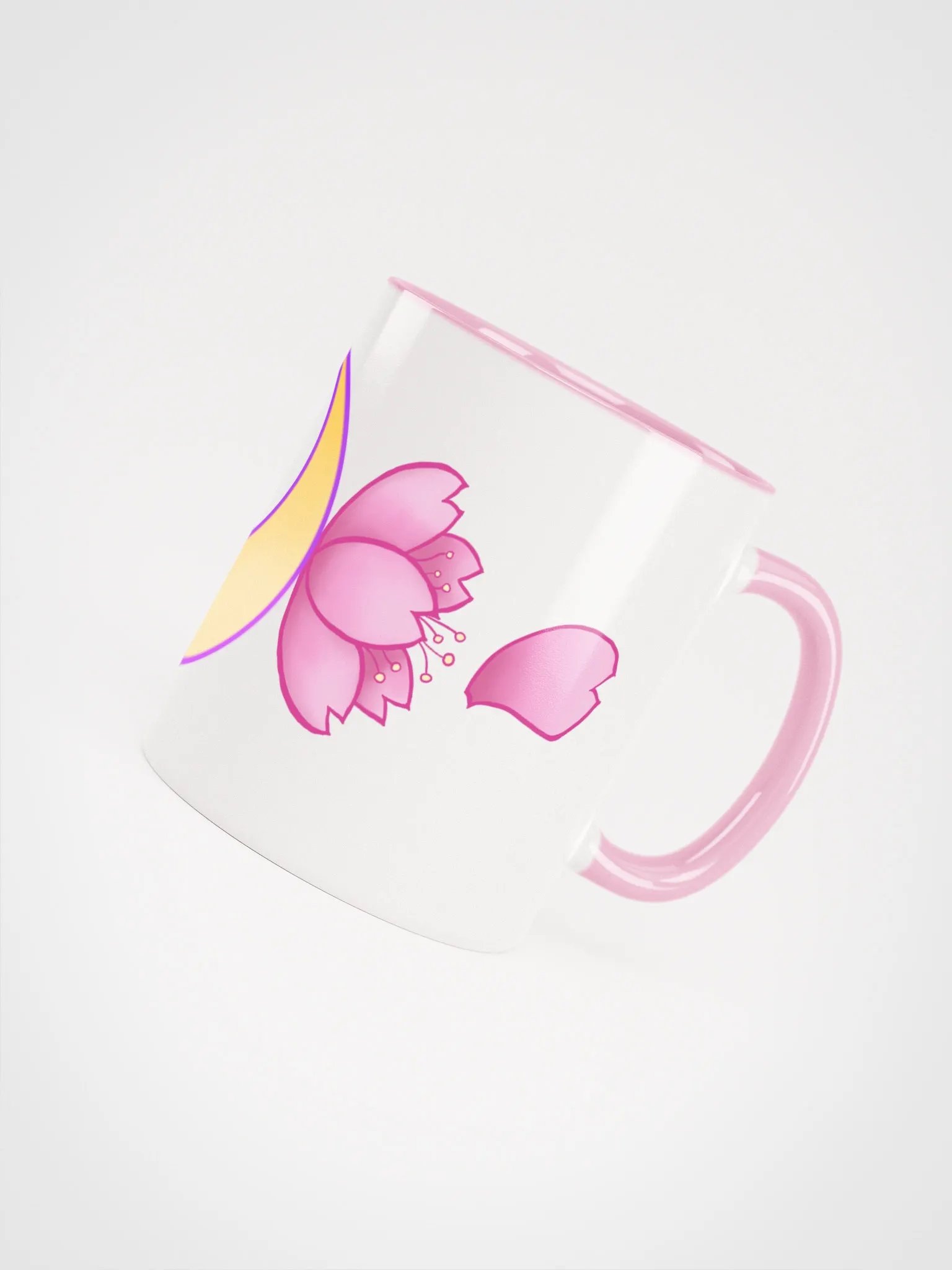 NEW Moonie Blossom mug with pink or yellow inside and handle product image (4)
