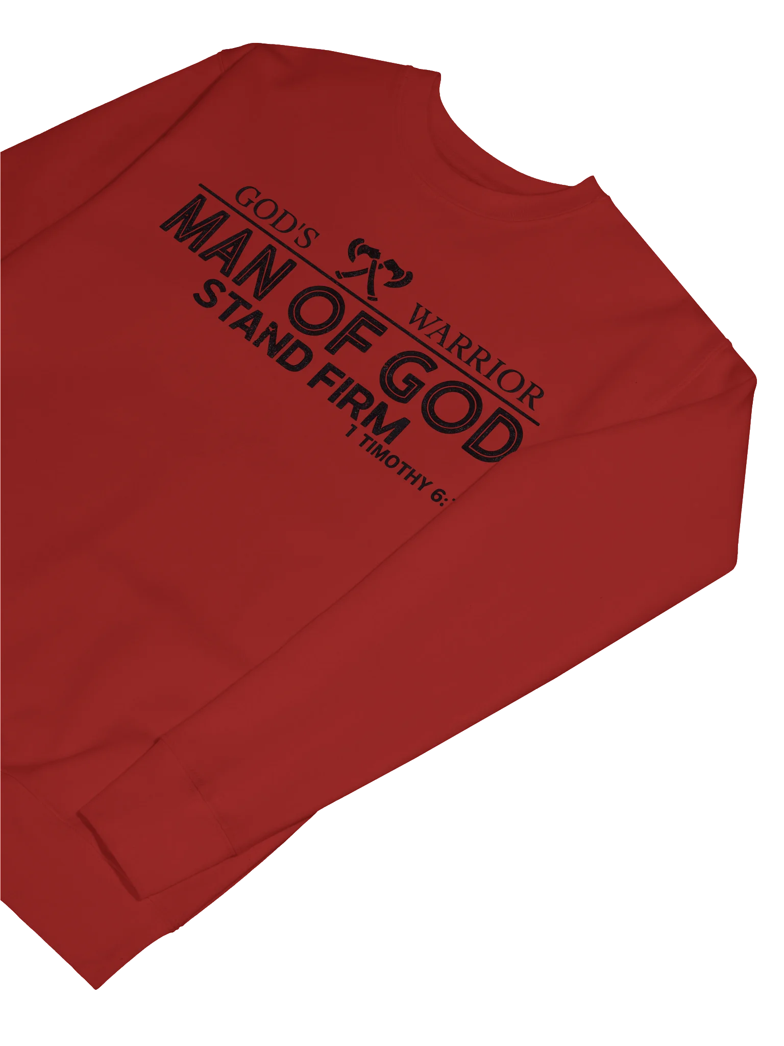 God's Warrior – Man of God | Stand Firm | 1 Timothy 6:11 | Christian Faith Sweatshirt product image (80)