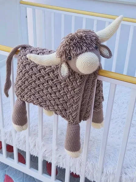 Highland Cow Crochet Baby Blanket Pattern - Scottish Afghan PDF - Crafting Happiness product image (9)