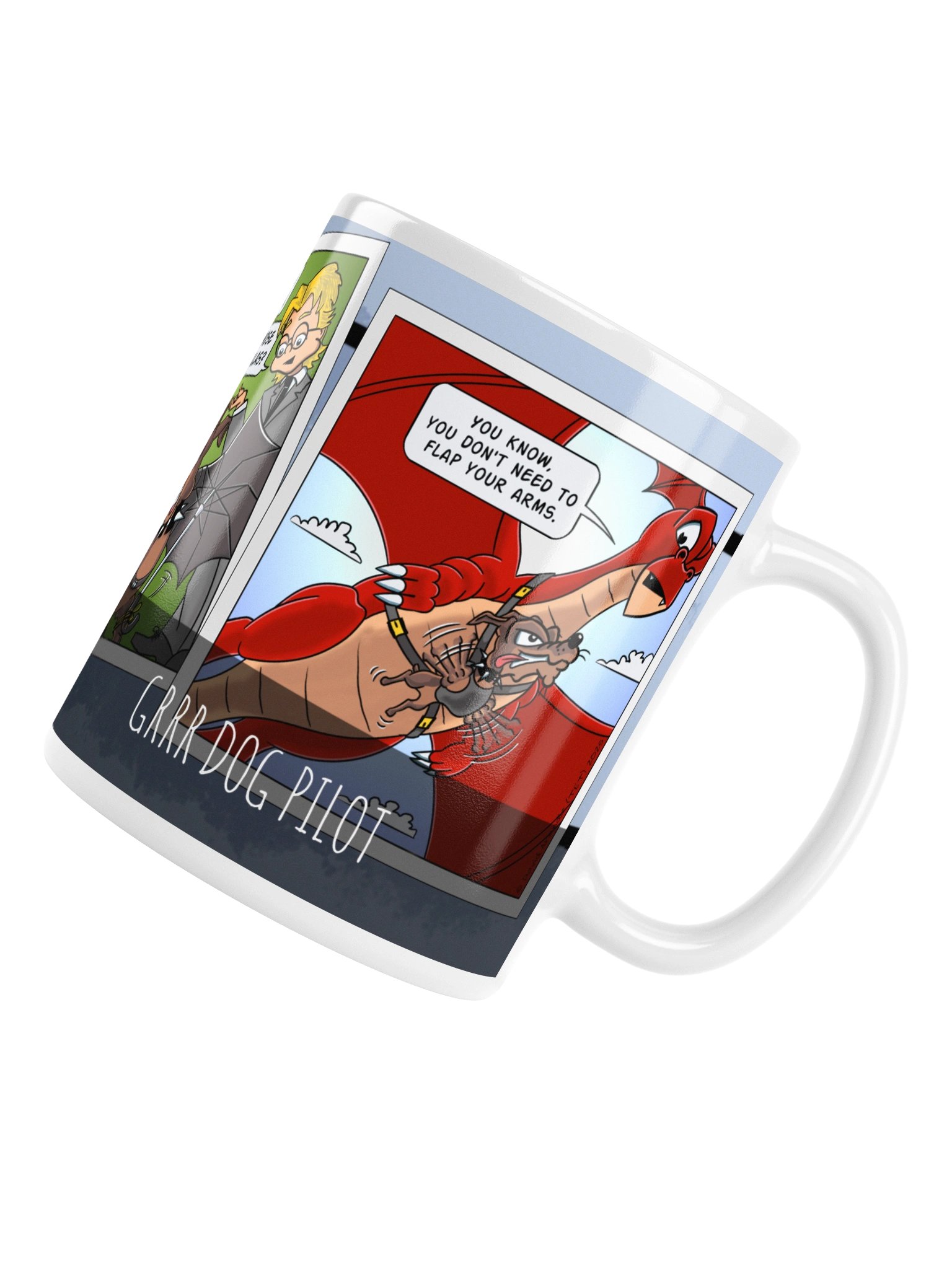 Resident Dragon Comic Grrr Dog Pilot Three-Panel Mug product image (6)