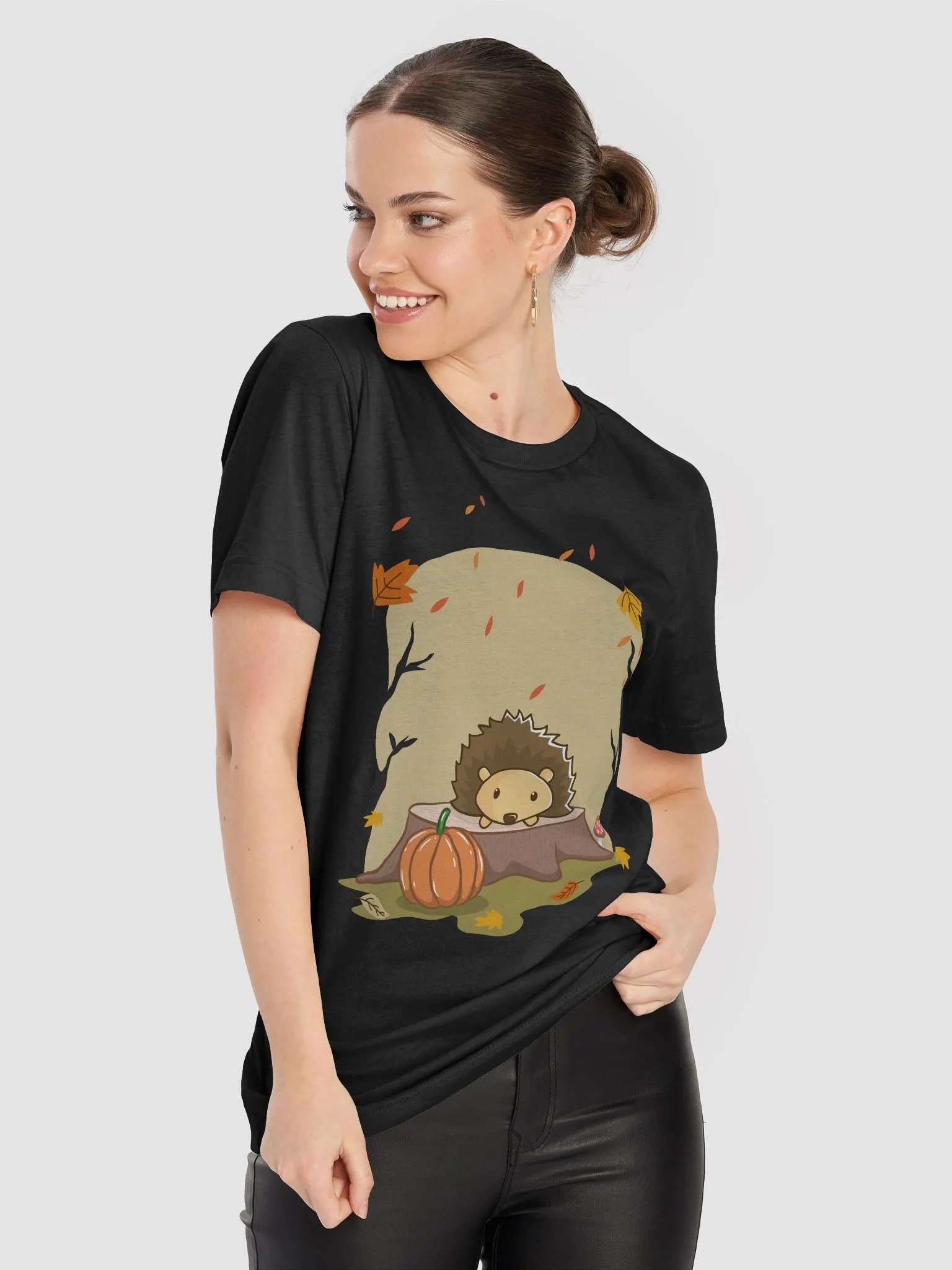 🍂 Autumn Hedgehog T-Shirt | Cute Fall Forest Animal Shirt | Cozy Woodland Vibes Tee product image (62)