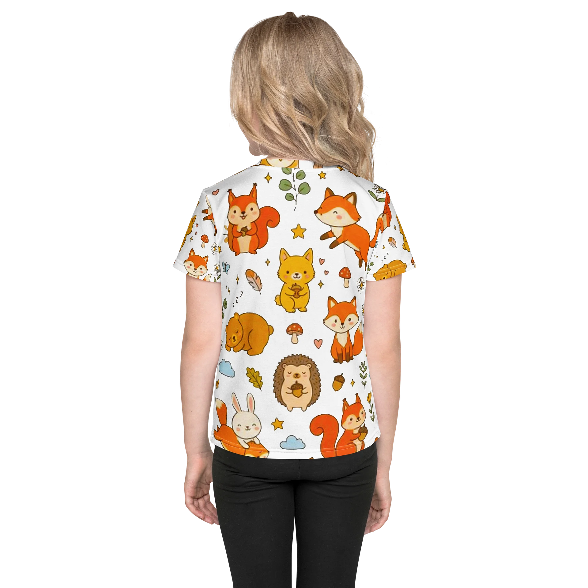 Cute Woodland Creatures Kids All-Over Print Graphic Tee product image (2)
