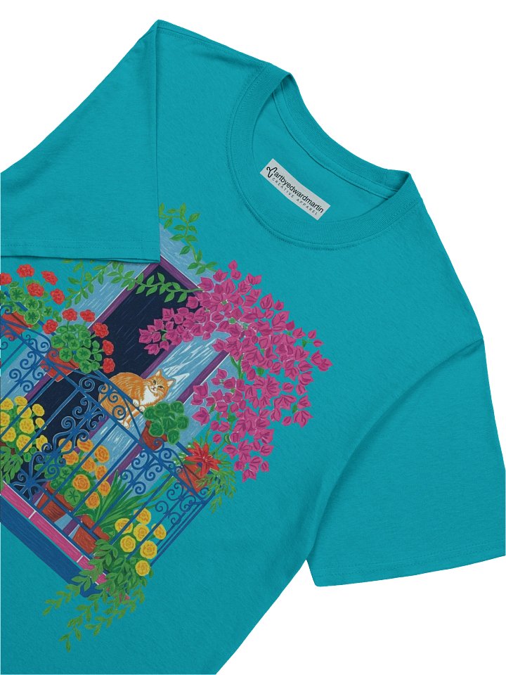 Cat on Balcony Design T-Shirt product image (57)