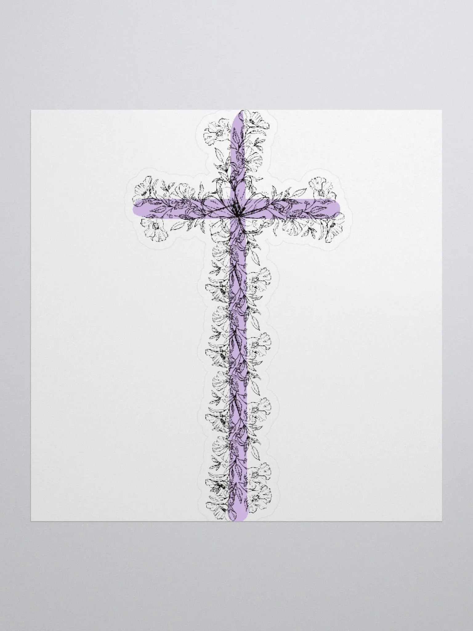 Black & Lilac Cross Sticker product image (2)