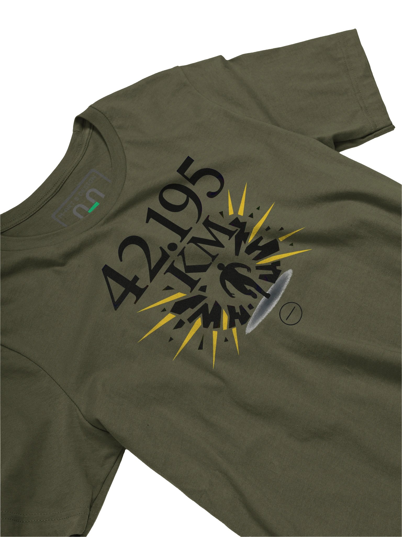42.195 – Marathon Distance Tee - Dark Letter - Typographic Running Shirt for Marathoners - by M-Art & Design product image (3)