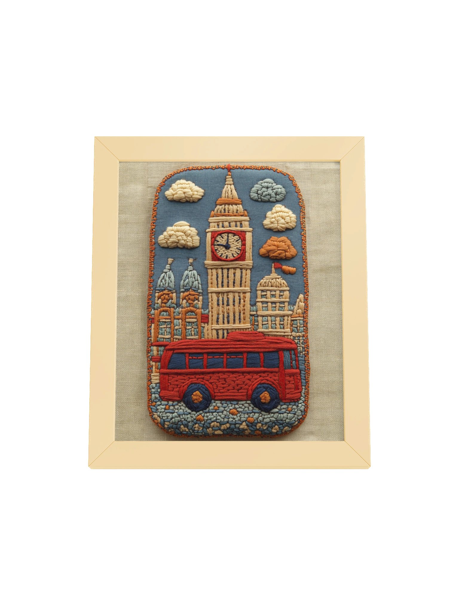 A Little London Adventure | Embroidery-Style Wall Art — Framed Print product image (13)