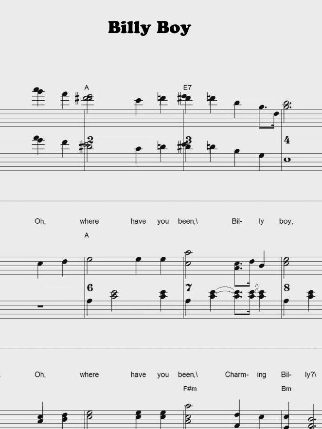 Billy Boy - CS - Piano sheet music product image (1)