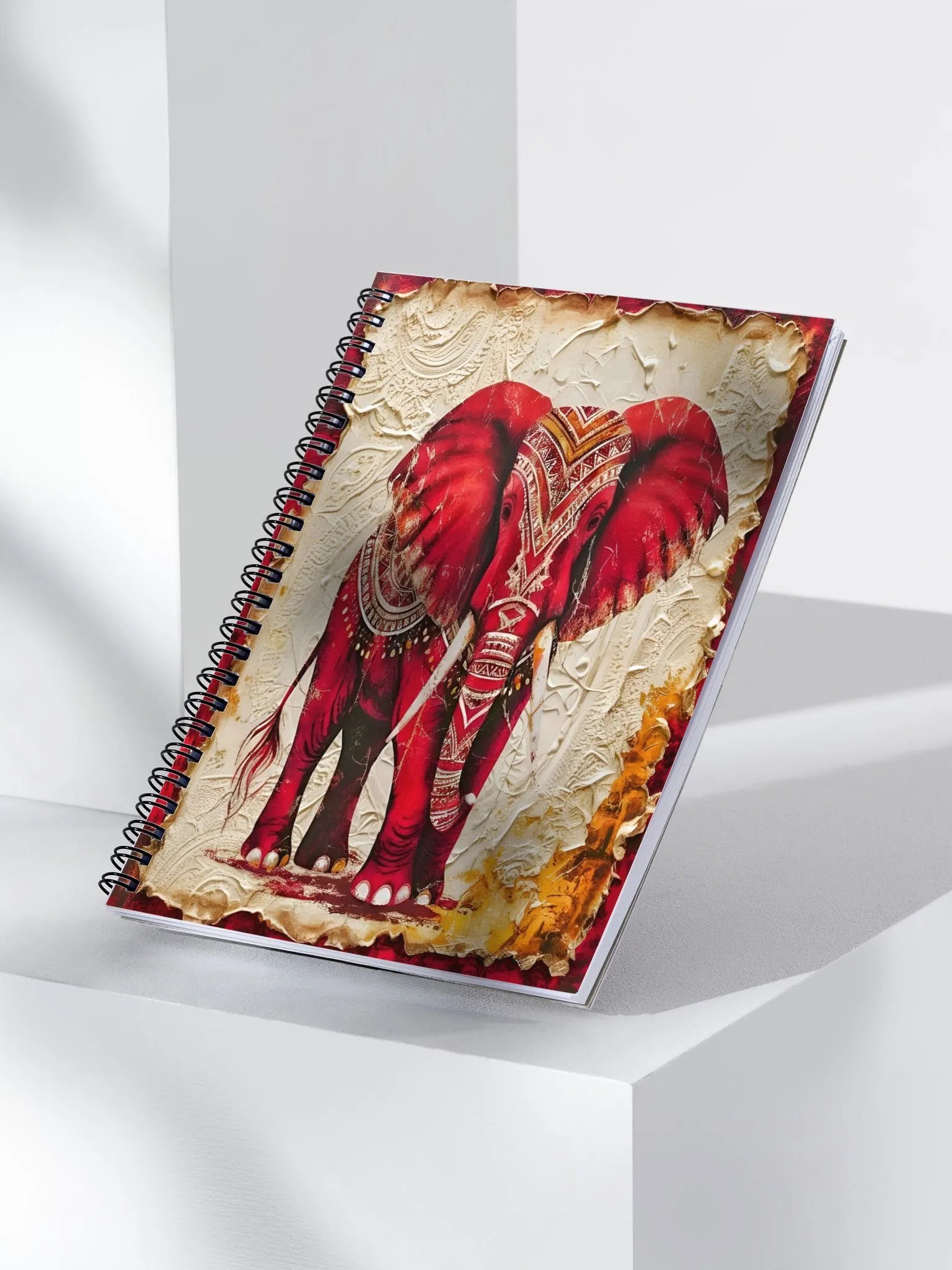 Majestic Crimson Red Elephant Spiral Notebook product image (3)