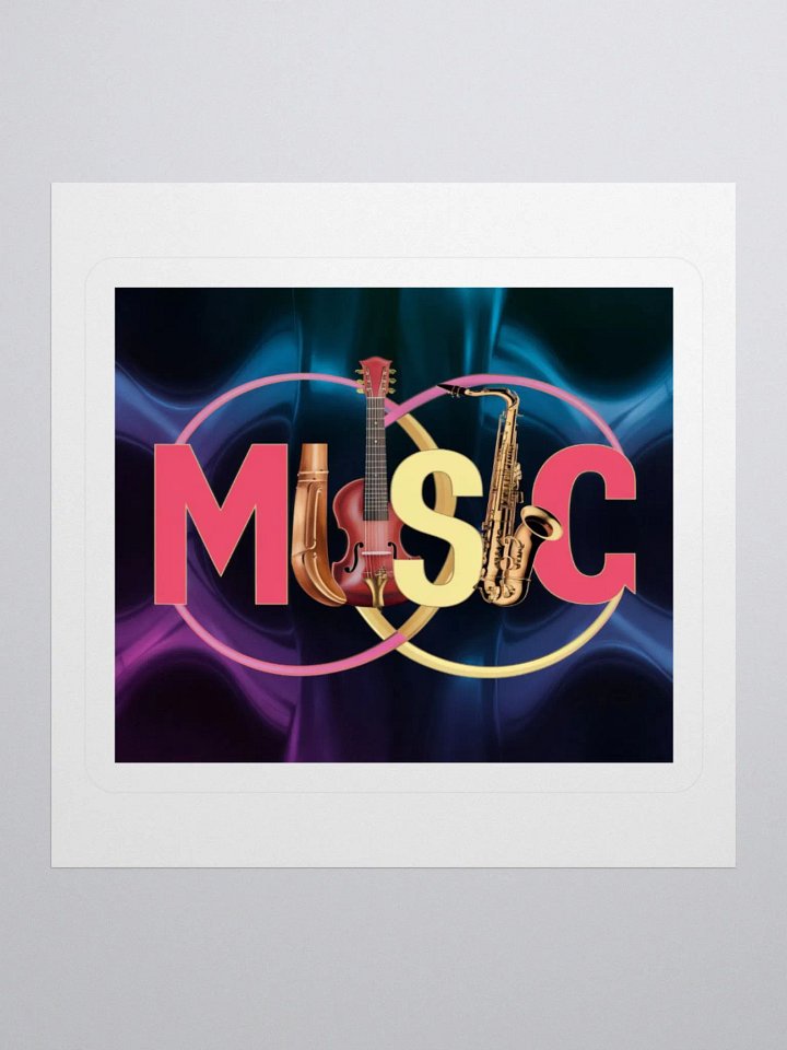 Exclusive 'MUSIC' Art Sticker with Violin and Saxophone - Premium Kiss Cut Vinyl for Laptops, Cars & More product image (1)