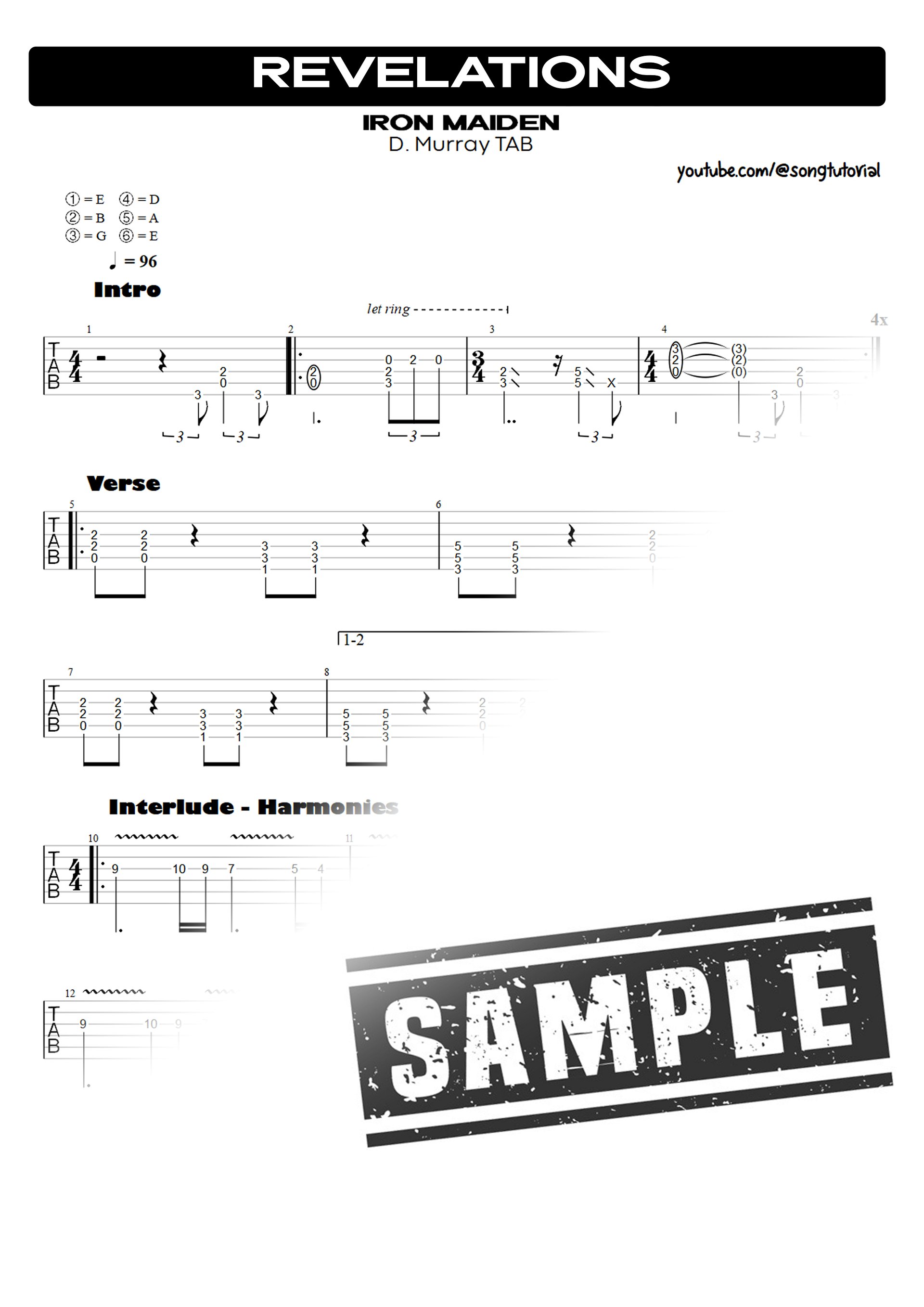 Revelations PDF TAB + Backing Track MP3 product image (2)