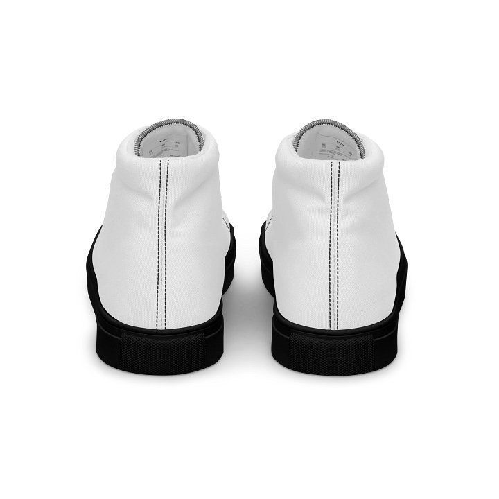 Zenith Men's High Top Canvas Sneakers - Classic White with Black Accents, Exclusive Design product image (2)