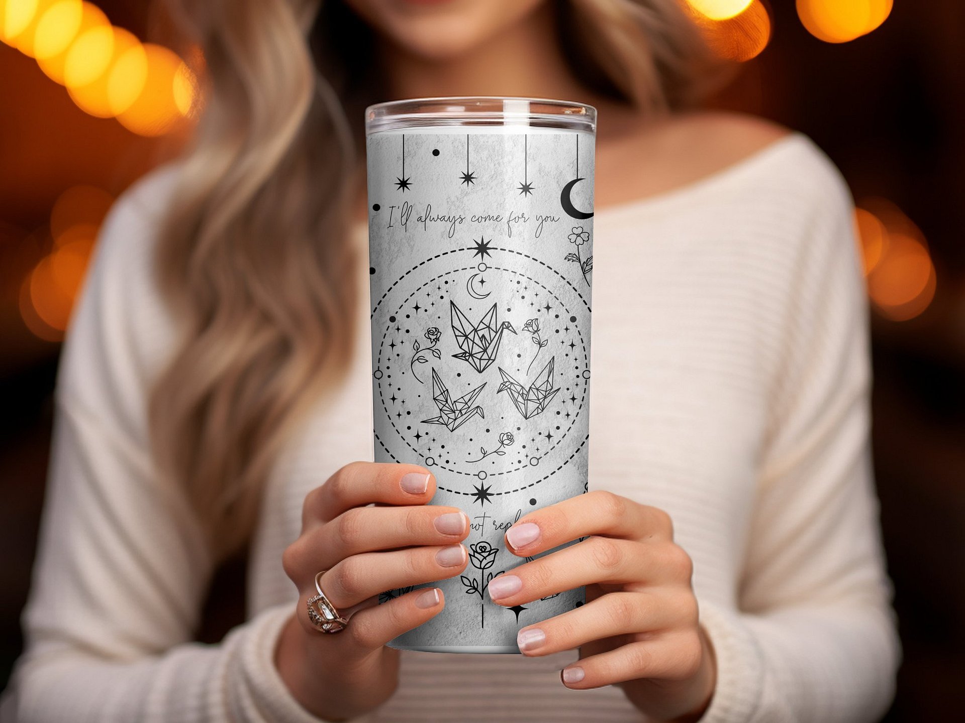 Dramione Era Fanfiction Witch Wizard Fantasy ao3 20oz Skinny Tumbler Sublimation Full Wrap PNG, Romantasy Reading Gift, Digital Download product image (5)