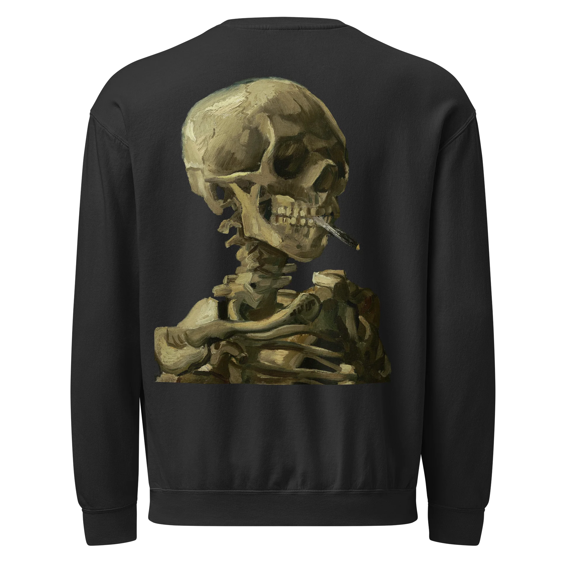 Van Gogh Skull of a Skeleton with Burning Cigarette Graphic Sweatshirt product image (1)