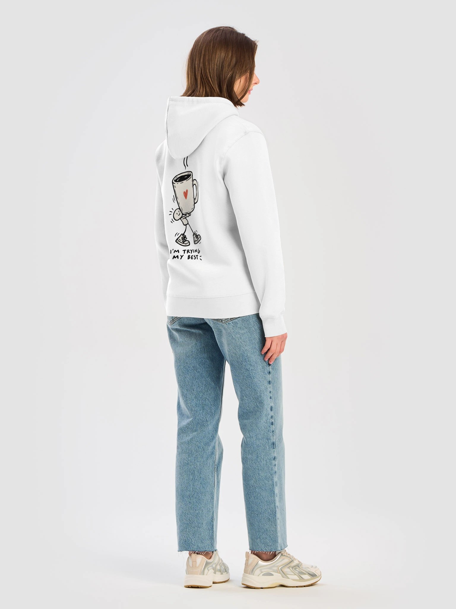 I'm Trying My Best Hoodie – Funny Coffee Doodle Design product image (18)