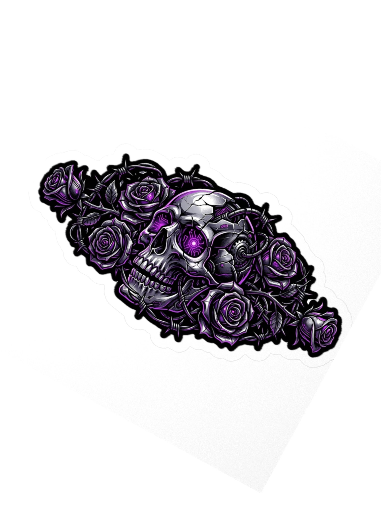 Cyber Rose Skull Kiss Cut Sticker product image (5)