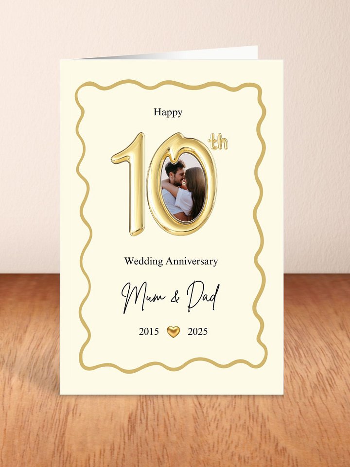 10th Year Wedding Anniversary Photo Card For Parents Template product image (2)