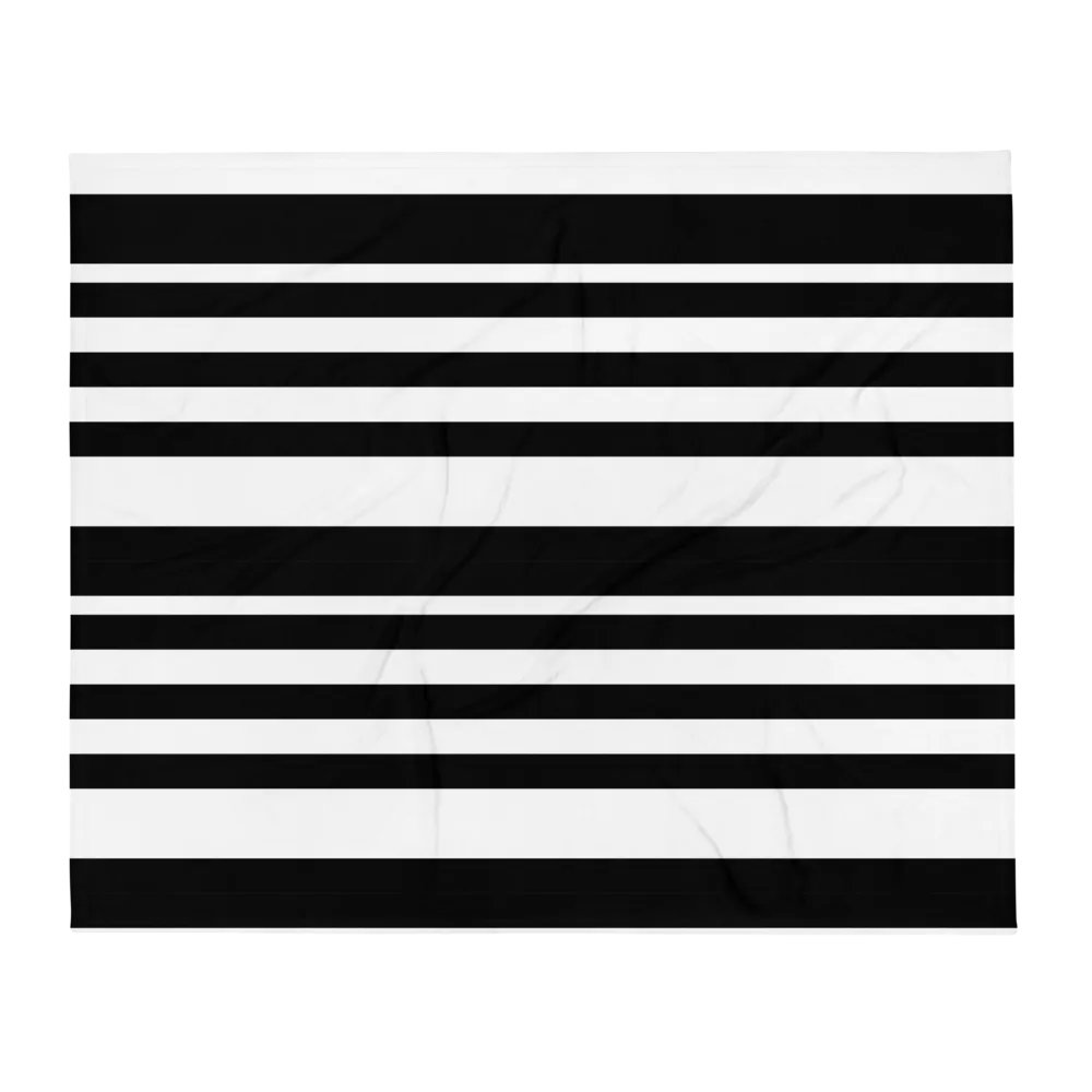 Various Sized Black Striped Throw Blanket product image (2)