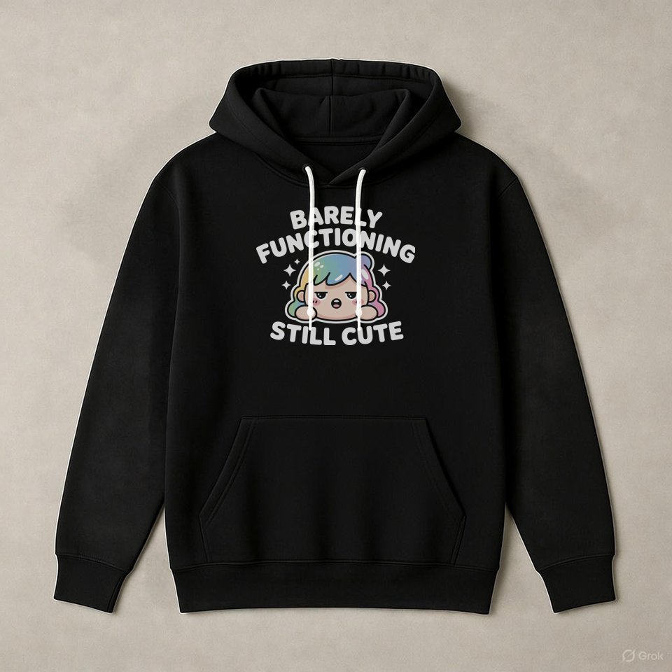 Barely Functional, Still Cute Comfy Hoodie product image (1)