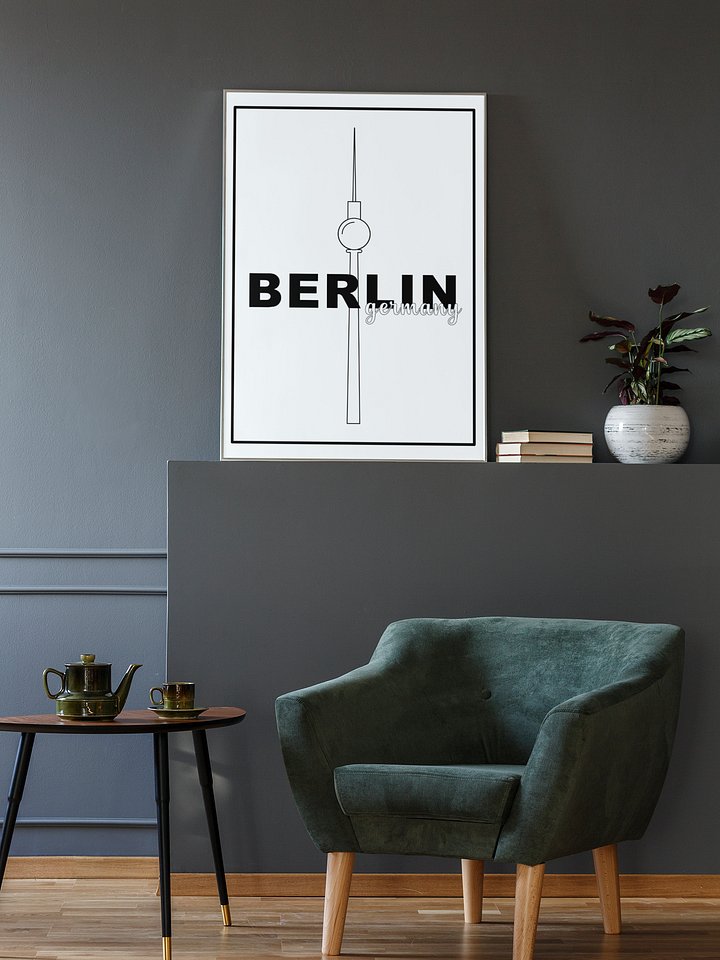 Berlin TV Tower Minimalist Poster, Iconic German Landmark Art, Black and White City Line Drawing, Urban Chic Wall Decor, Travel Gift product image (2)
