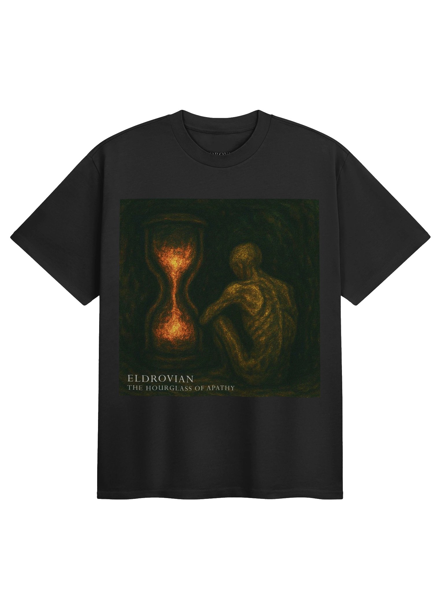 Eldrovian — The Hourglass of Apathy AS Colour Heavy T-shirt (Black) product image (1)