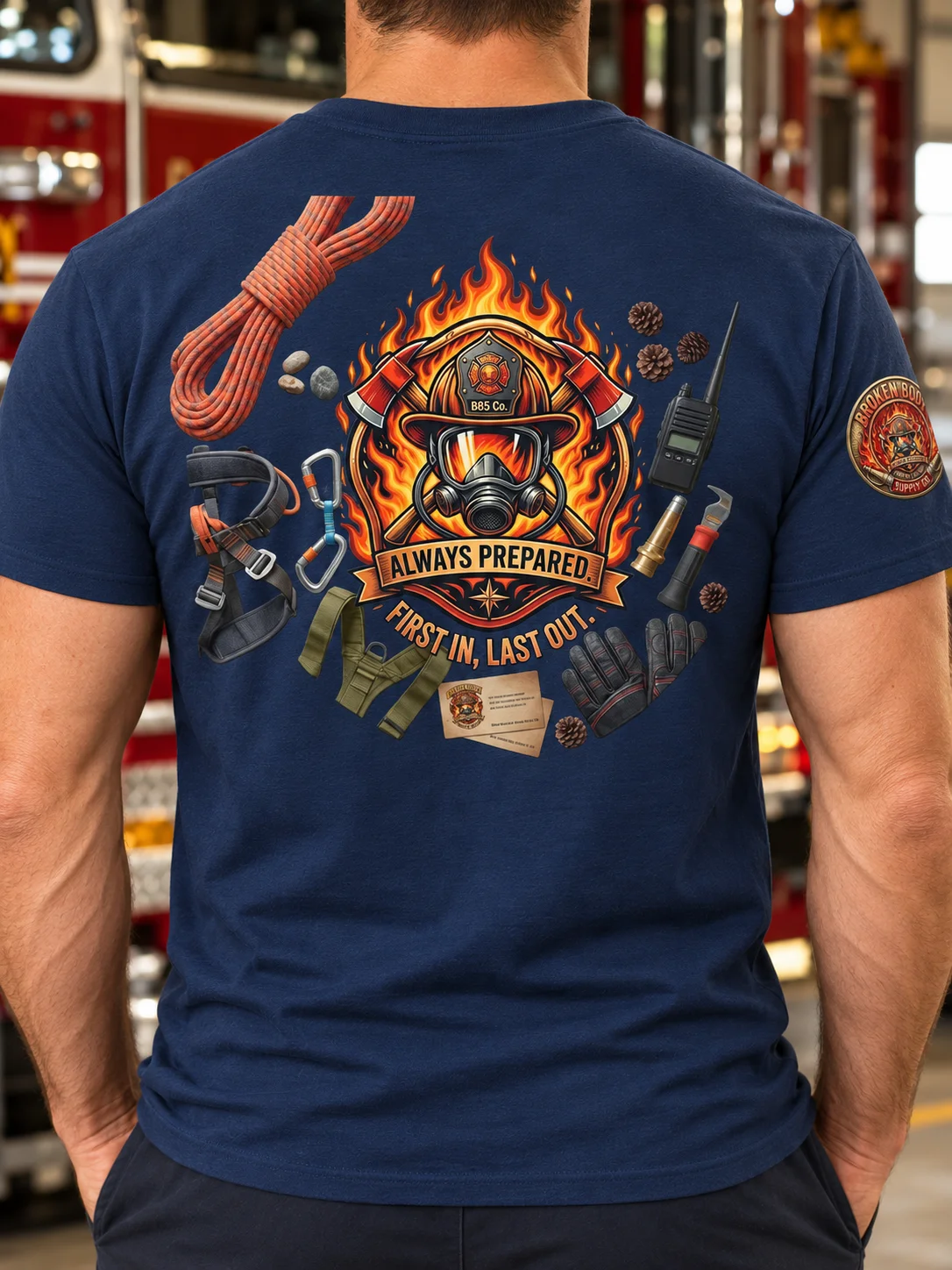 Firefighter Shirt — Firefighter’s Oath Always Prepared Fire Department Tee | Flat Out Broken™ product image (2)