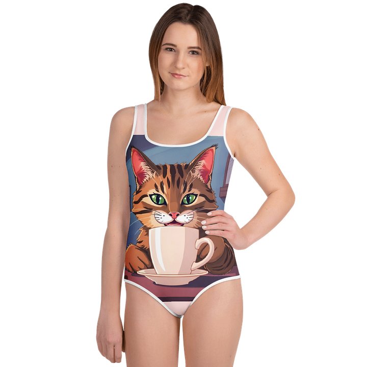 Youth Swimsuit-Caffeine Cat product image (1)