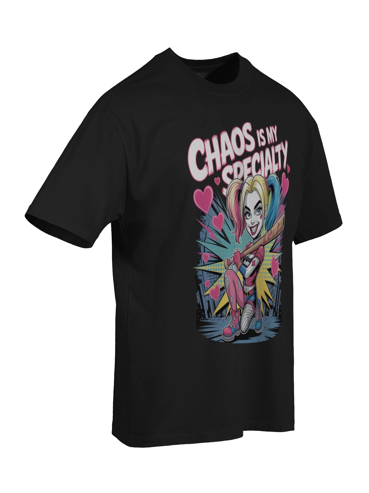 Anarchic Affection: Harley Quinn Chaos is My Speciality Oversized Faded T-Shirt product image (8)