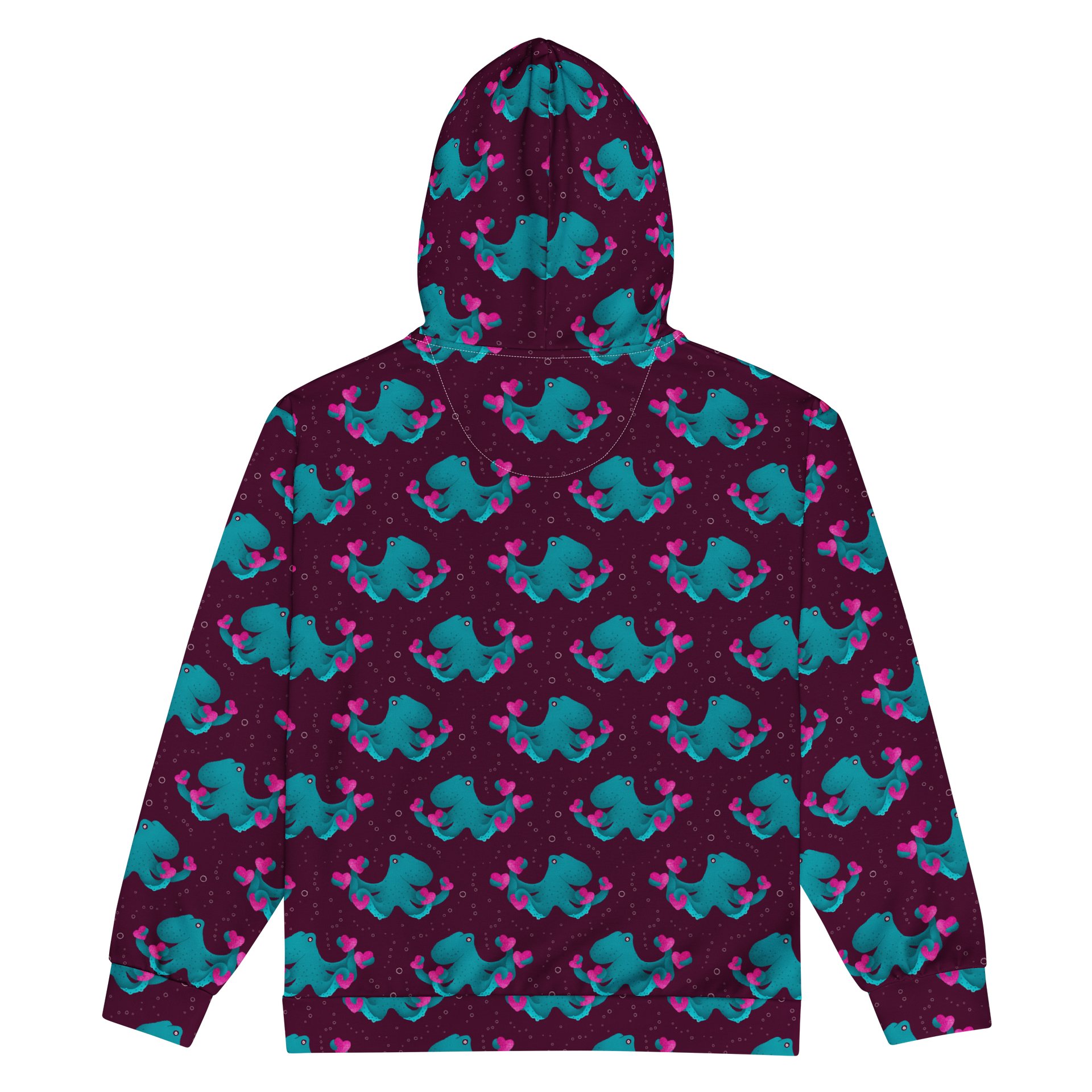 Octopus and Hearts Recycled Unisex Zip Hoodie product image (2)