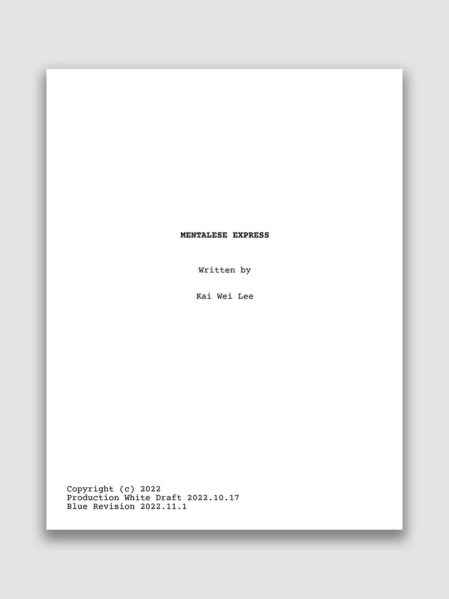 Mentalese Express Screenplay product image (1)