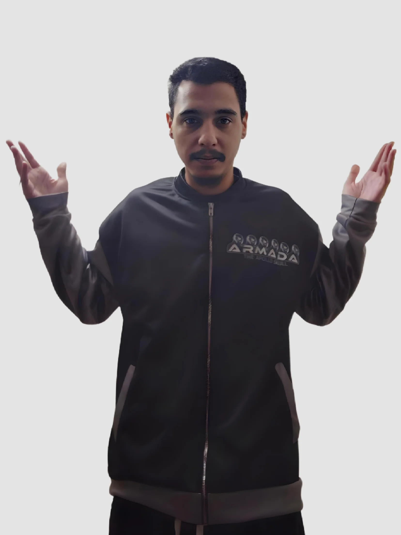 Spread Cheeks NOT Hate Grey Sleeves Bomber Jacket product image (2)