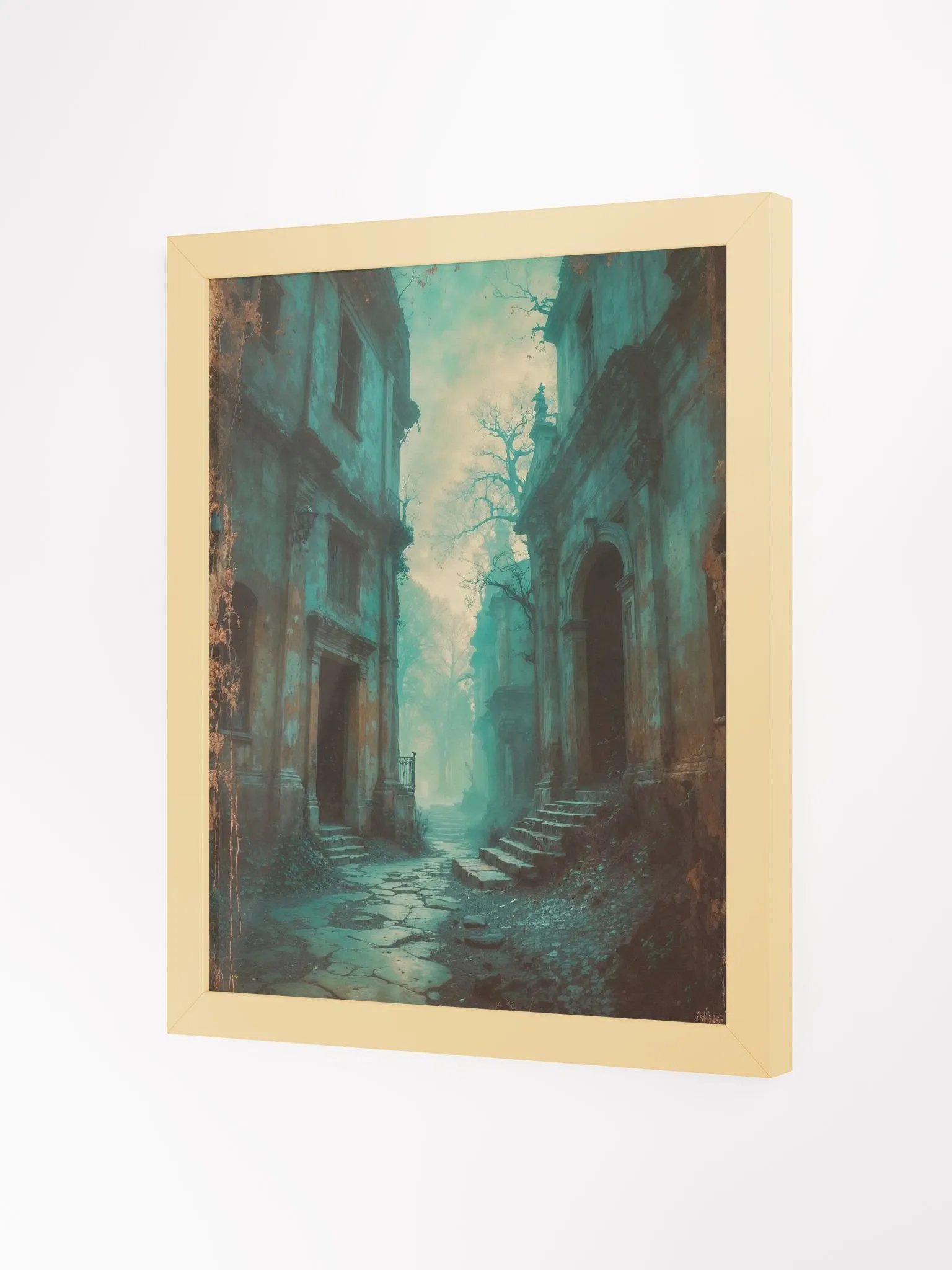 Misty Cobblestone Lane Framed Print product image (8)