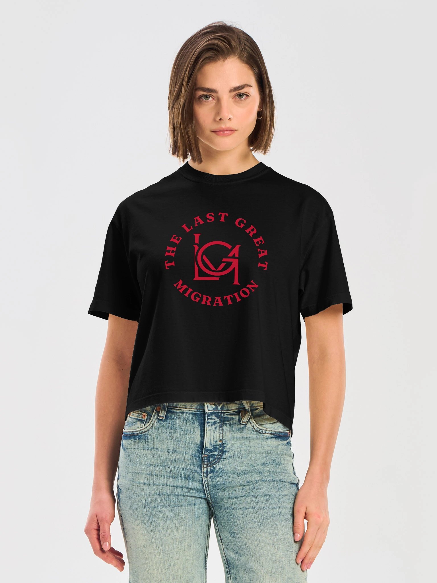 The Emblem Boxy Tee (Women's, Red Logo) product image (5)