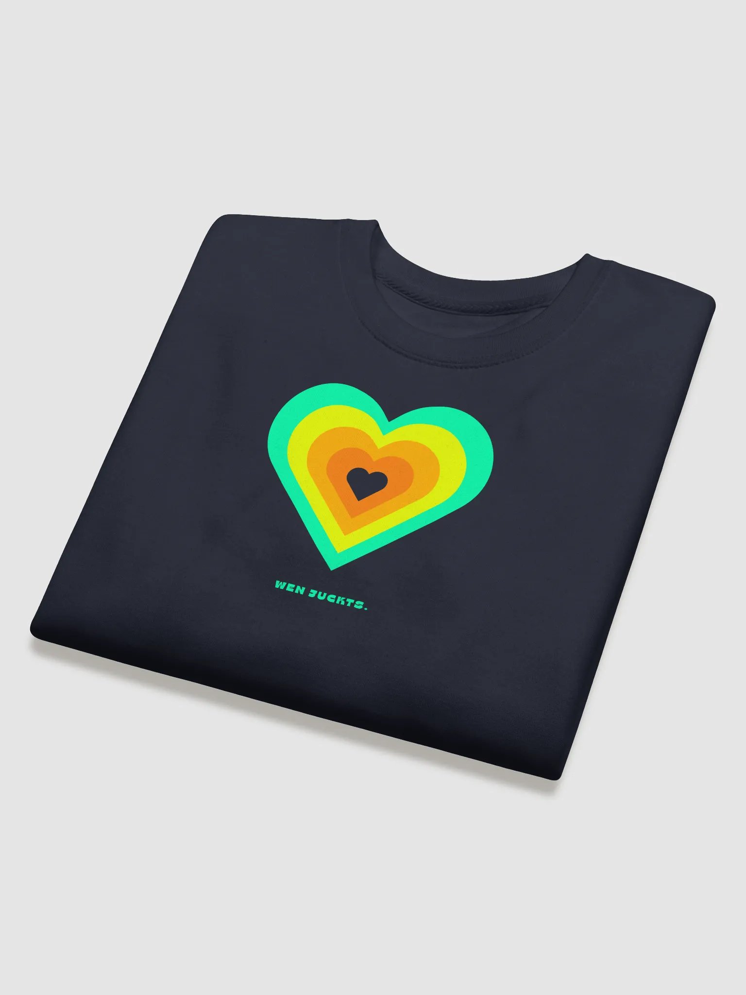 Cheaky heart Premium Sweatshirt "Wen juckts." - green orange product image (4)