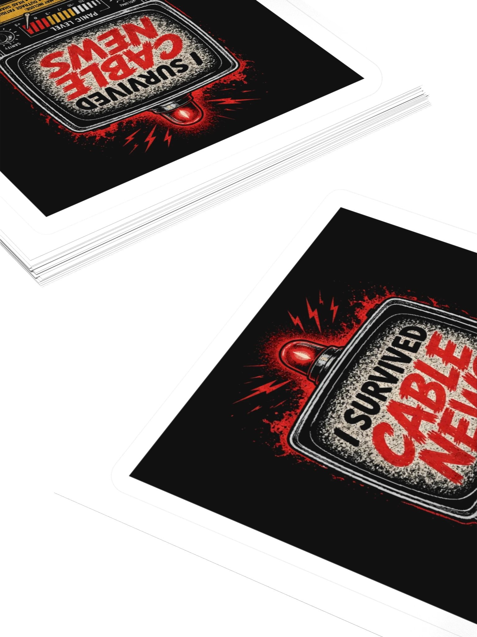 I Survived Cable News (TV Panic-Meter) Sticker product image (4)