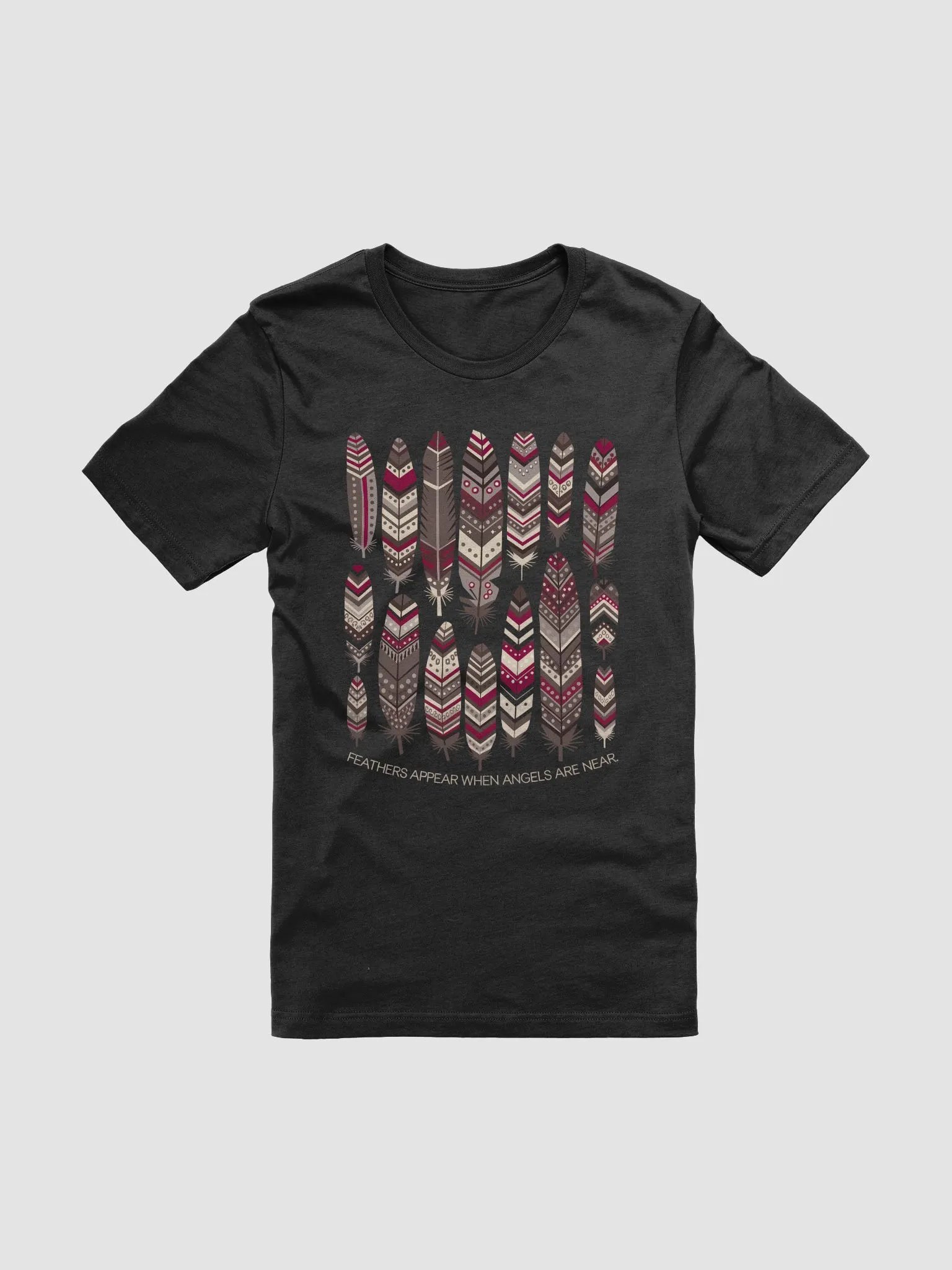 Feathers Appear When Angels Are Near Tribal Patterned Feathers Tee product image (2)