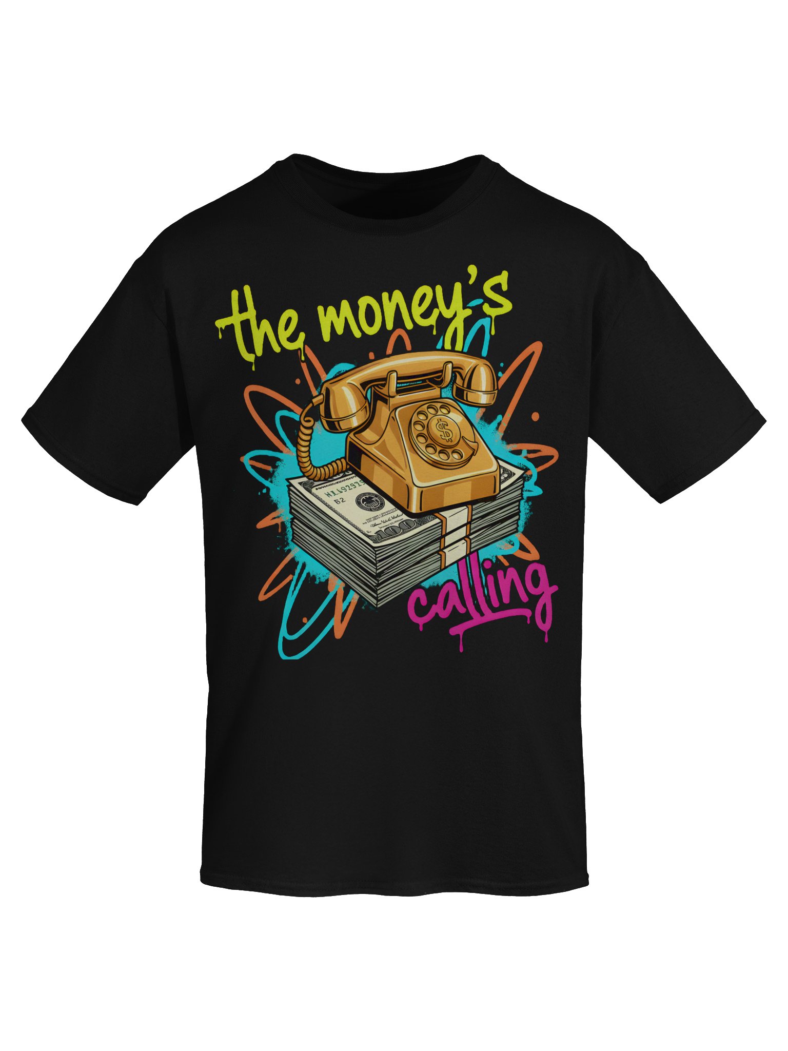 Money's Calling Golden Phone T-Shirt product image (7)