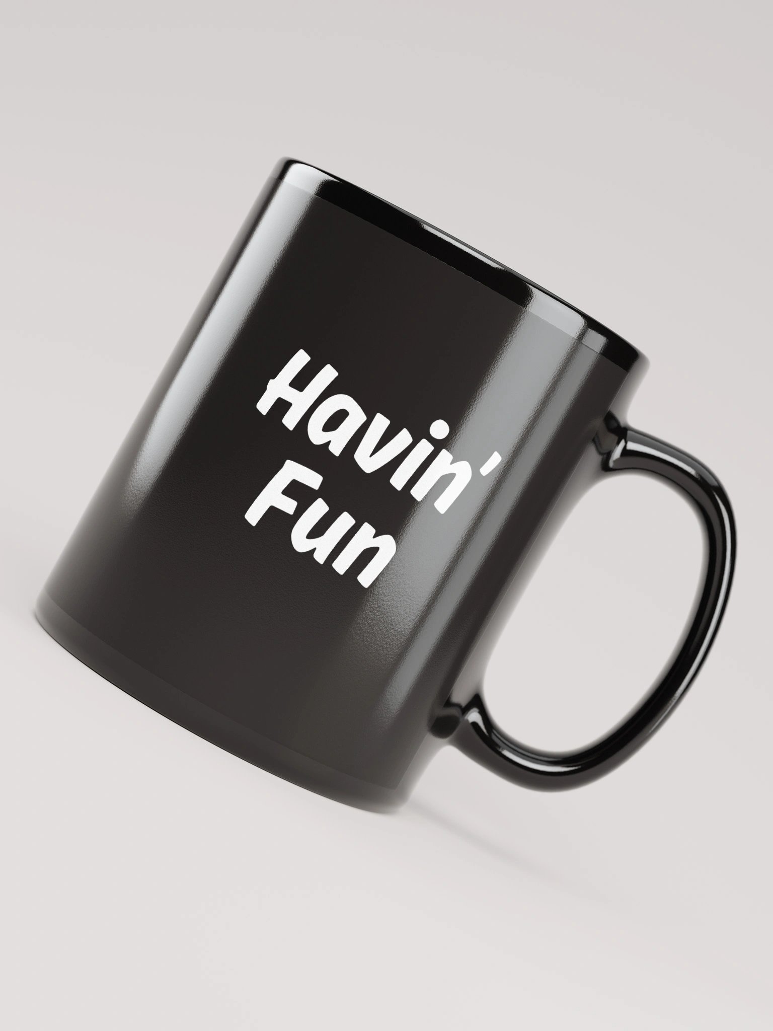 "Havin’ Fun" My Vibe Black Ceramic Mug product image (3)