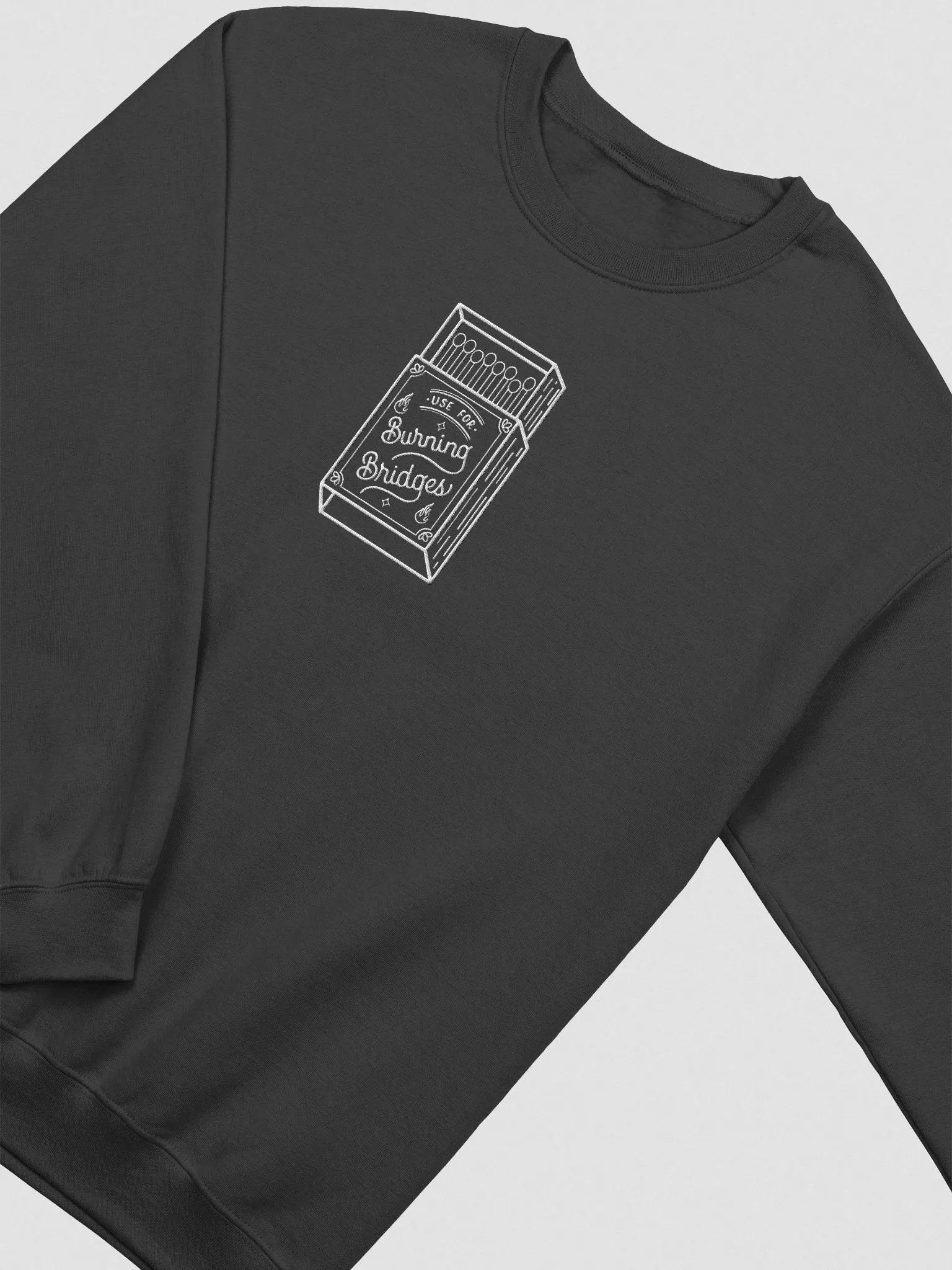 Burning Bridges (Black and White) Embroidered Sweater product image (3)
