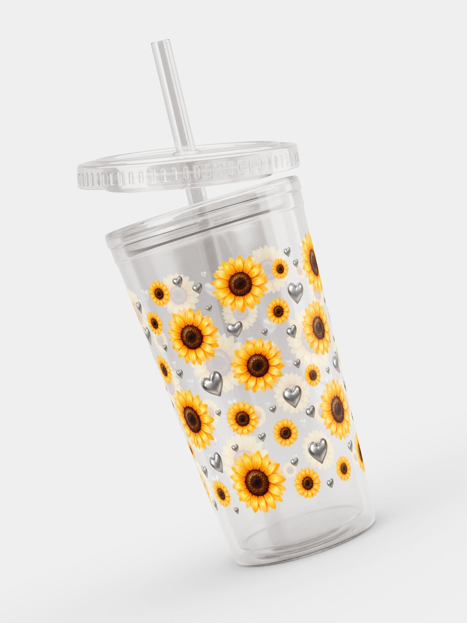 Sunflower Clear Dual Wall Tumbler 16 Oz (473 ml) product image (4)