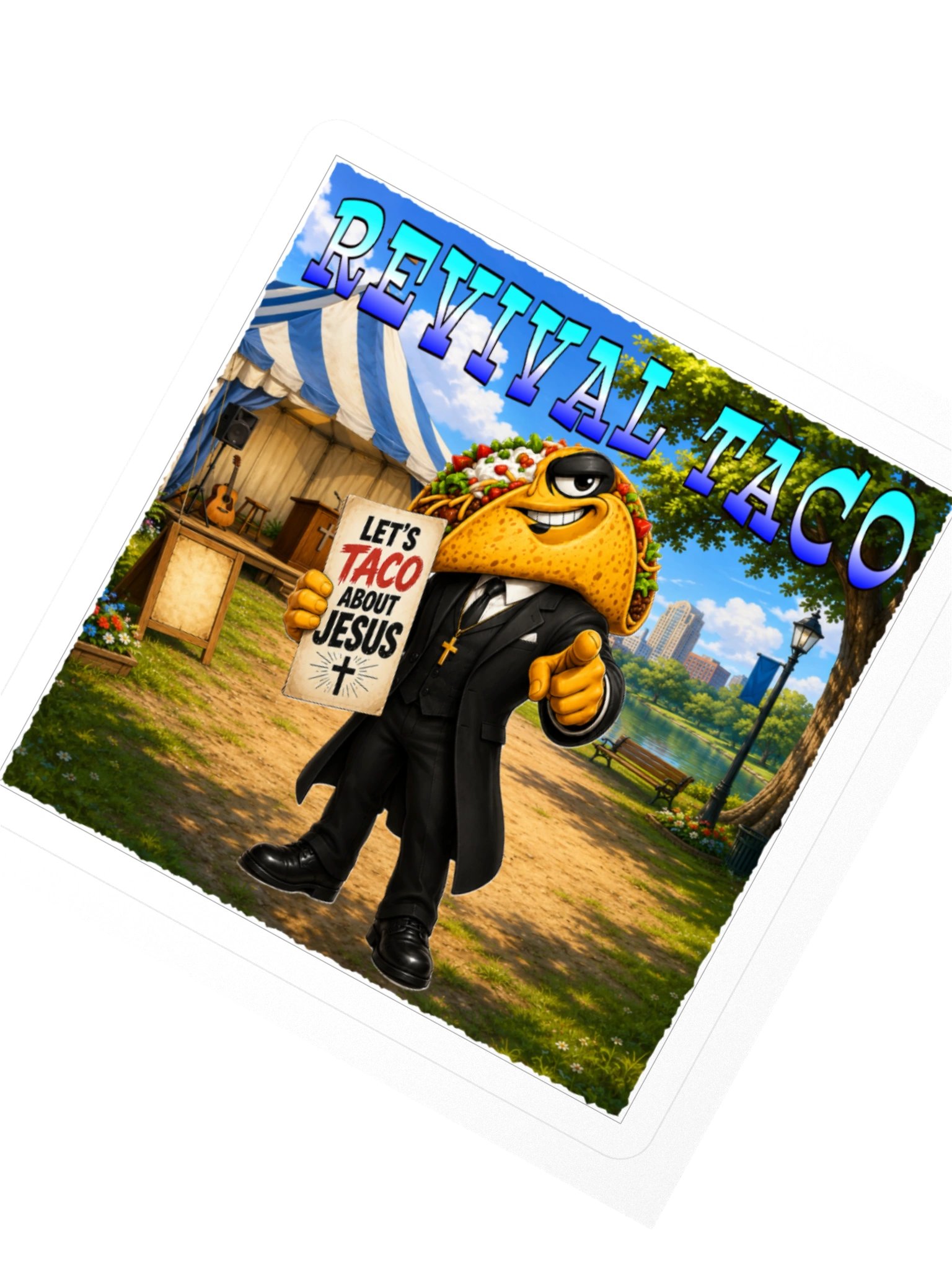 Revival Taco Jesus Kiss Cut Sticker - The Taco Family product image (5)