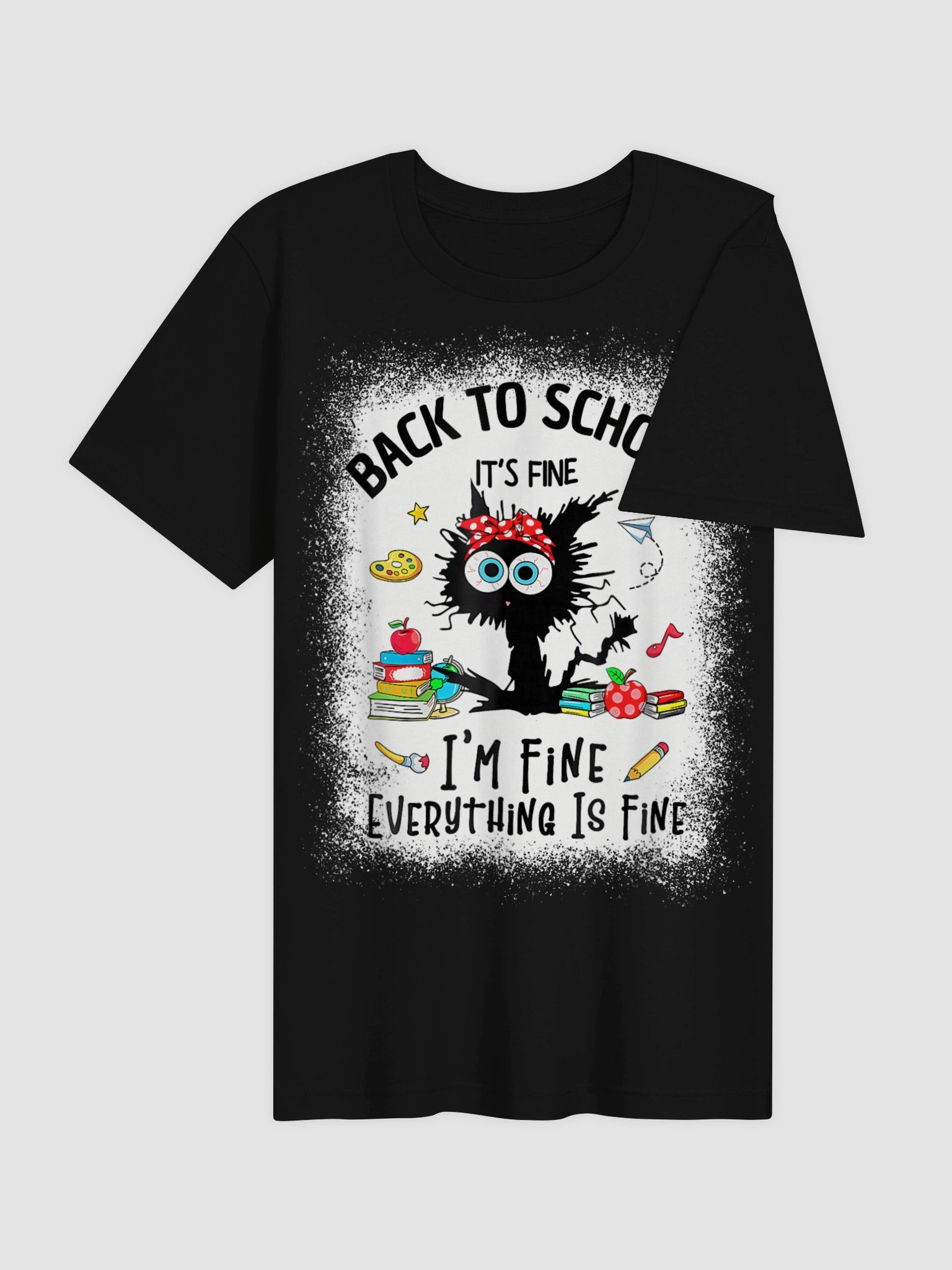 Back To School Im Fine Everything Is Fine Teacher Cat Shirt Happy First Day of School T-Shirt product image (35)