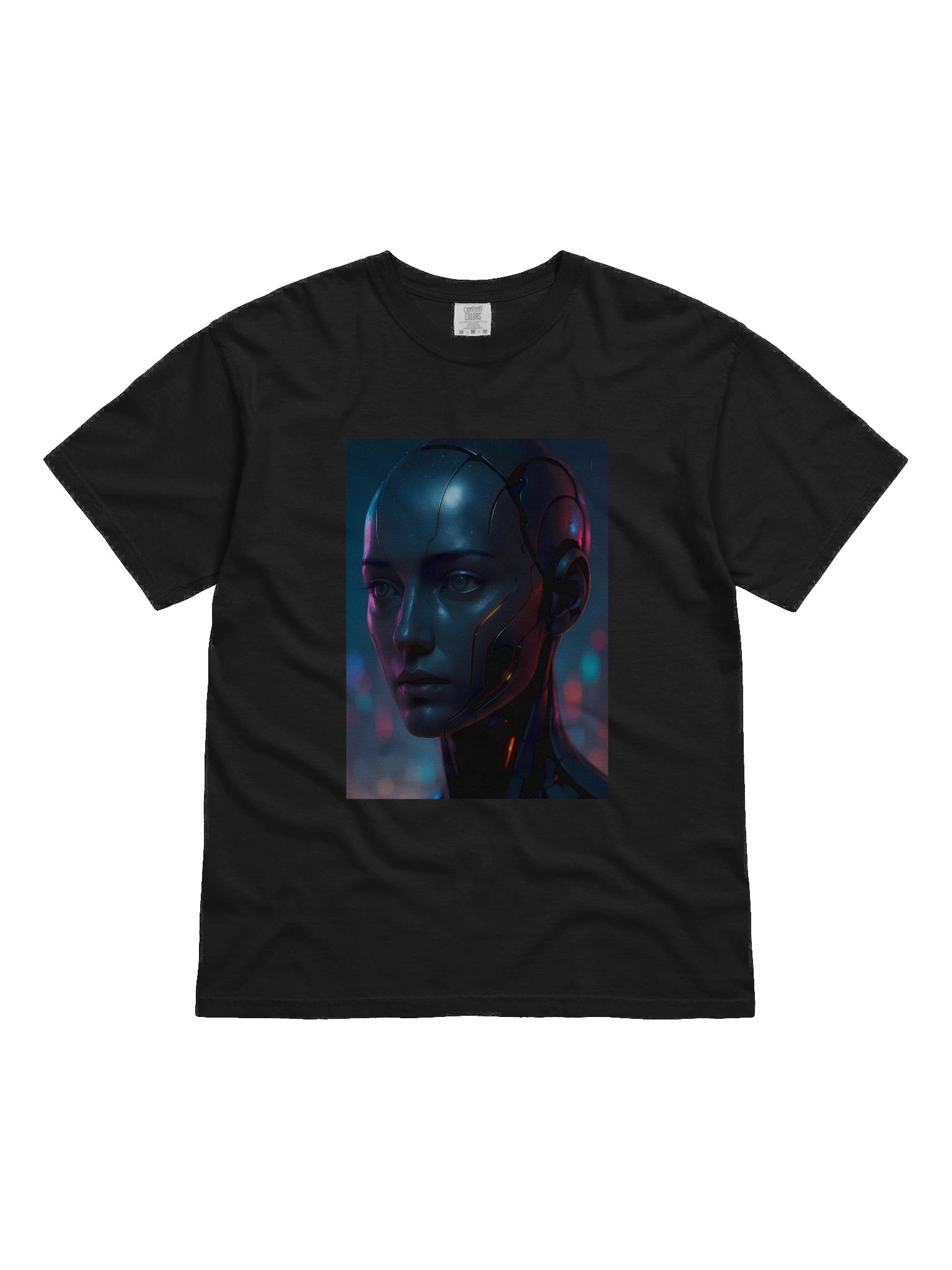 Cyberpunk Android Woman Graphic T-Shirt - 100% Cotton Unisex Heavyweight Crew Neck Futuristic Streetwear Top product image (1)